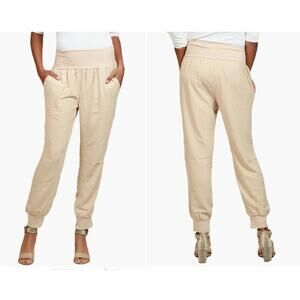 Nikki Lund XL Camel Modal Joggers $125 Retail USA Made Lounge Pants NWOT